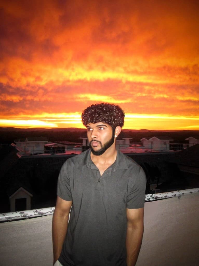 Dhruv Hegde, sunset portrait, computer science student and author